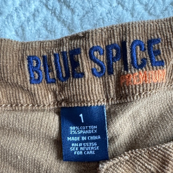 Blue Spice Tan Corduroy Junior Pants Sz 1 - Picture 3 of 6